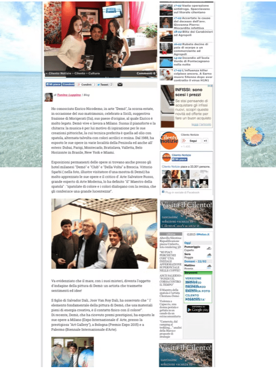 Il Maestro della spatola è l’artista Cilentano Demò