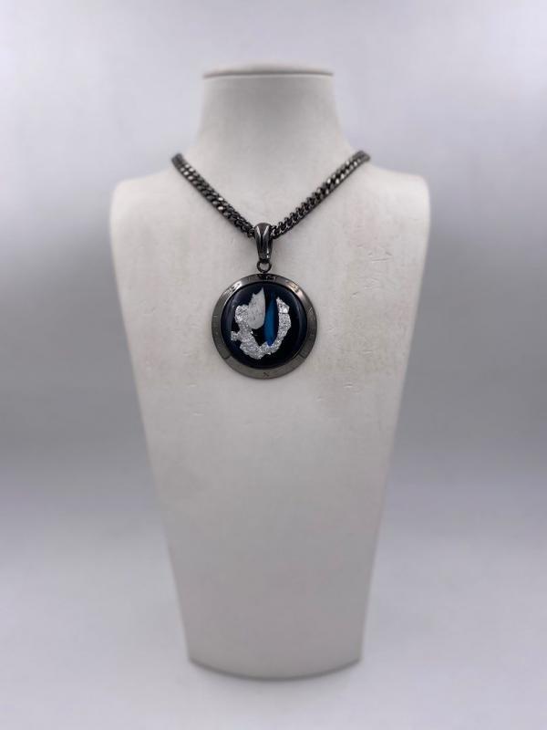 Collana in ottone anallergico, colore nero fumé