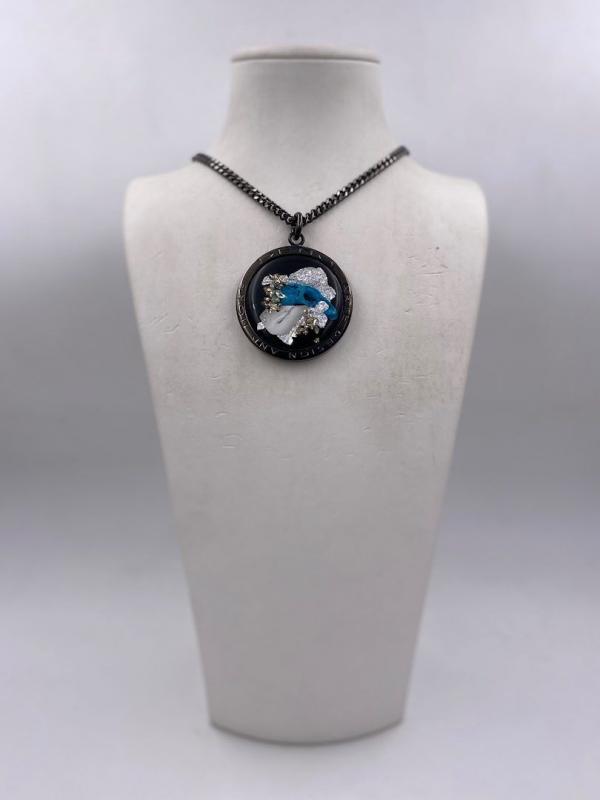 Collana in ottone anallergico, colore nero fumé