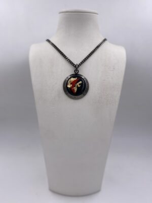 Collana in ottone anallergico, colore nero fumé