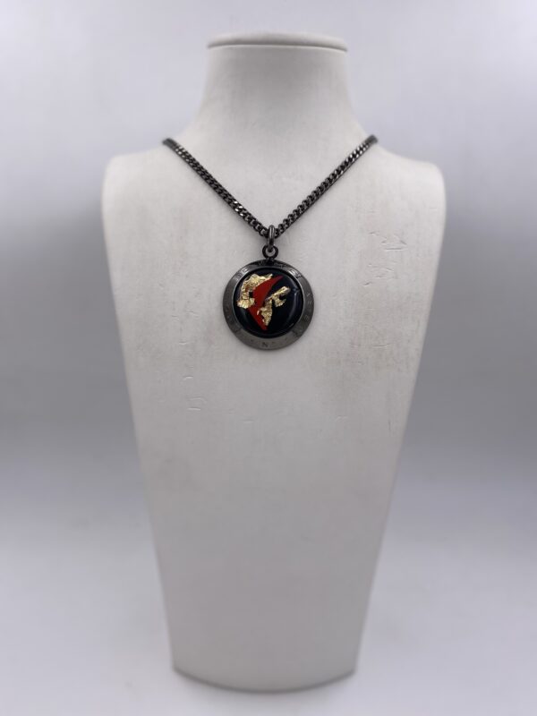 Collana in ottone anallergico, colore nero fumé