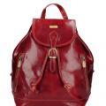 Zaino in Vera Pelle, colore rosso