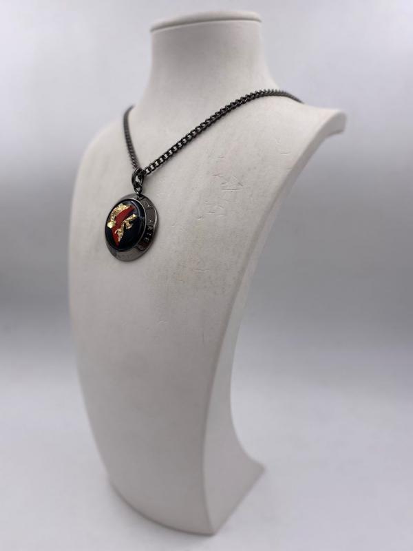 Collana in ottone anallergico, colore nero fumé