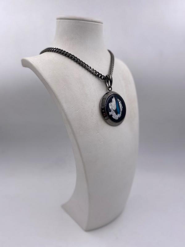 Collana in ottone anallergico, colore nero fumé