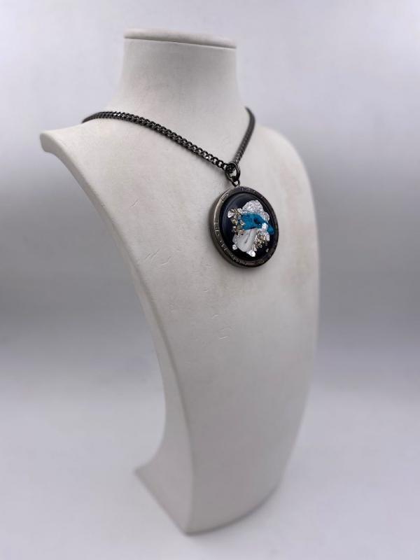 Collana in ottone anallergico, colore nero fumé