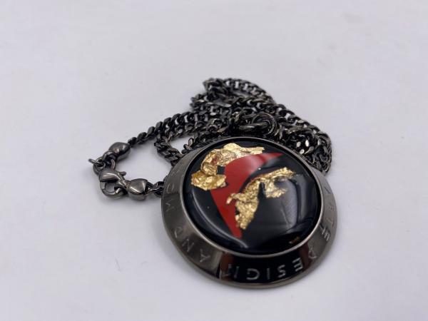 Collana in ottone anallergico, colore nero fumé