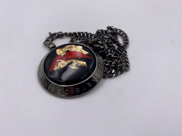 Collana in ottone anallergico, colore nero fumé
