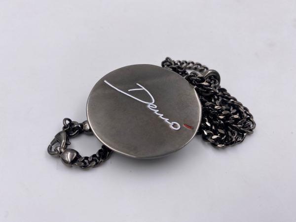 Collana in ottone anallergico, colore nero fumé