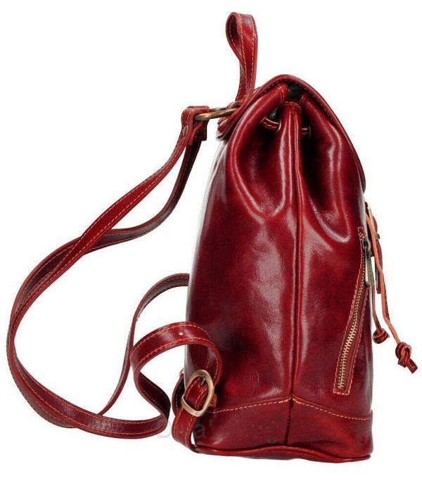 Zaino in Vera Pelle, colore rosso