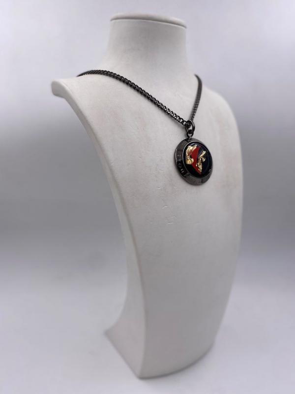 Collana in ottone anallergico, colore nero fumé