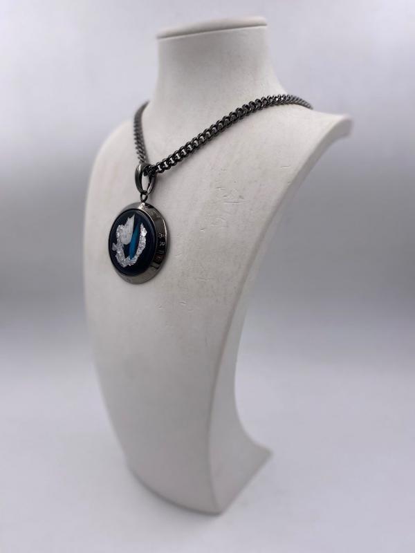 Collana in ottone anallergico, colore nero fumé