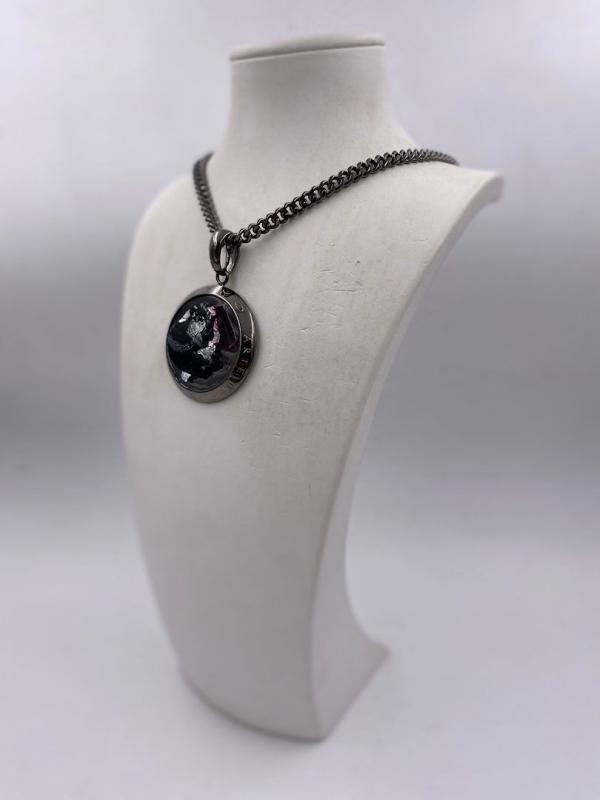 Collana in ottone anallergico, colore nero fumé