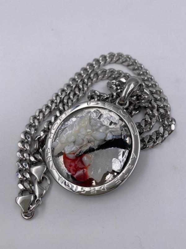 Collana in ottone anallergico, colore argento