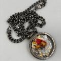 Collana in ottone anallergico, colore nero fumé