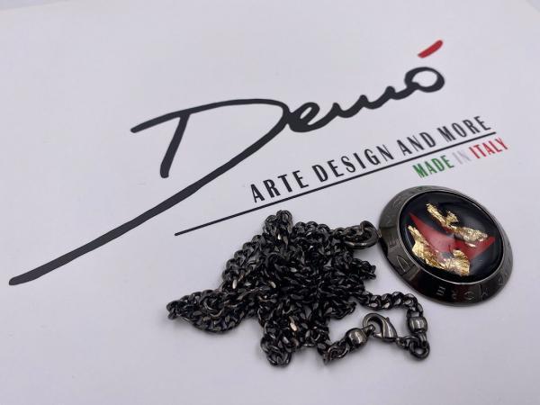Collana in ottone anallergico, colore nero fumé
