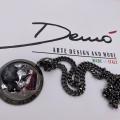 Collana in ottone anallergico, colore nero fumé