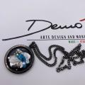 Collana in ottone anallergico, colore nero fumé