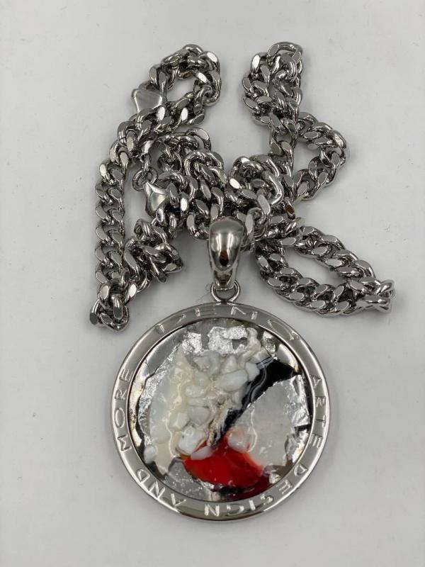 Collana in ottone anallergico, colore argento