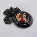 Collana in ottone anallergico, colore nero fumé