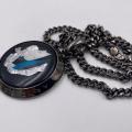 Collana in ottone anallergico, colore nero fumé