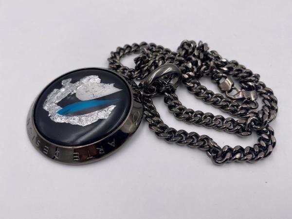 Collana in ottone anallergico, colore nero fumé
