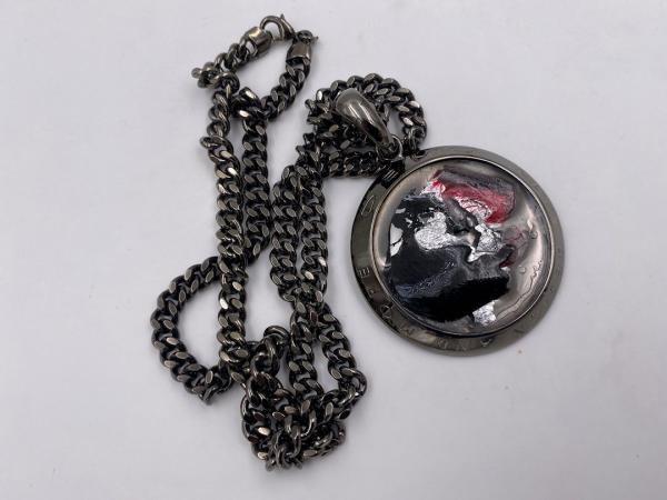 Collana in ottone anallergico, colore nero fumé