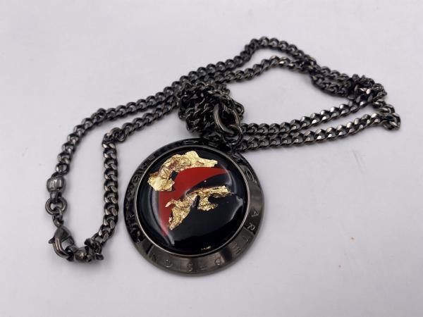 Collana in ottone anallergico, colore nero fumé
