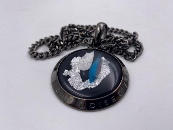 Collana in ottone anallergico, colore nero fumé