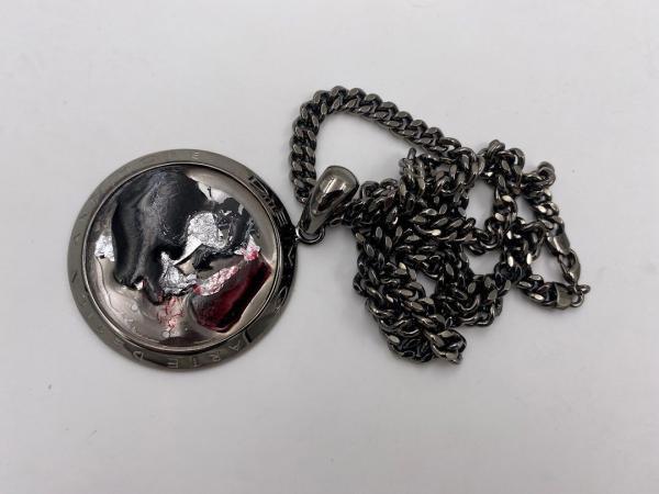 Collana in ottone anallergico, colore nero fumé