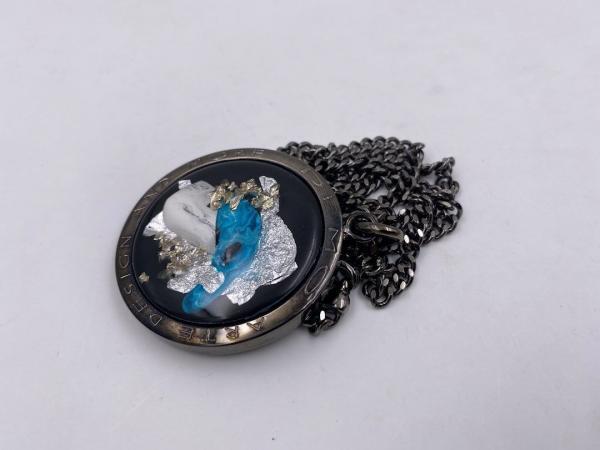 Collana in ottone anallergico, colore nero fumé