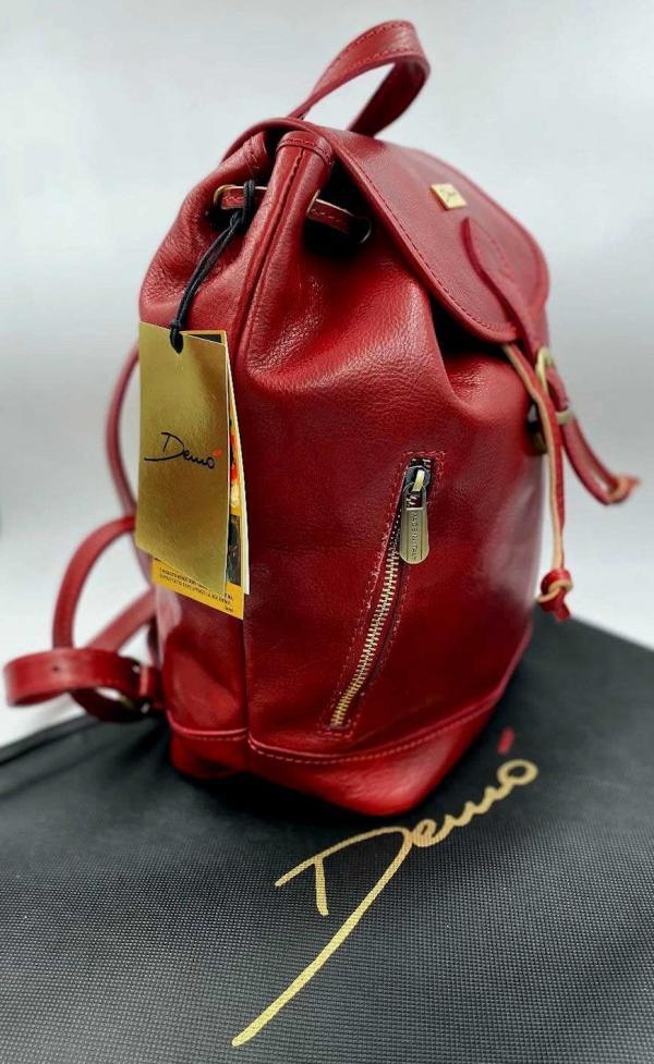 Zaino in Vera Pelle, colore rosso