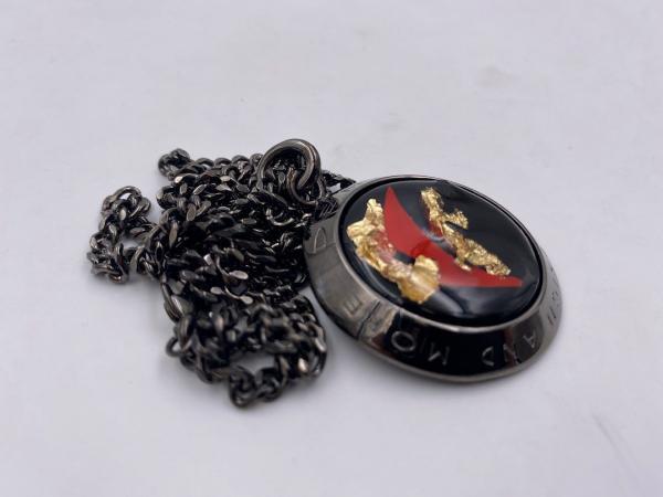 Collana in ottone anallergico, colore nero fumé