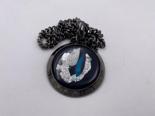 Collana in ottone anallergico, colore nero fumé