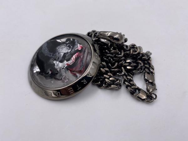 Collana in ottone anallergico, colore nero fumé
