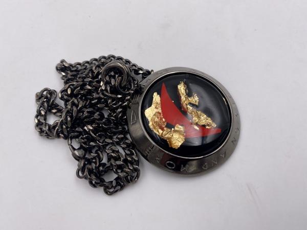 Collana in ottone anallergico, colore nero fumé