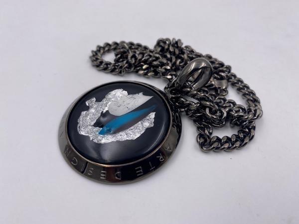 Collana in ottone anallergico, colore nero fumé