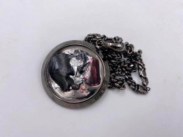 Collana in ottone anallergico, colore nero fumé