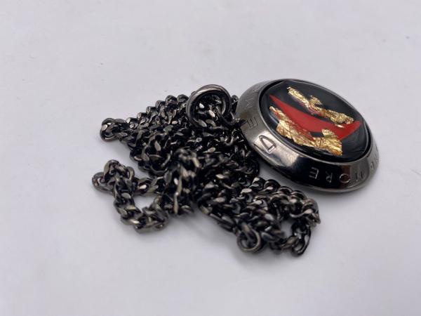 Collana in ottone anallergico, colore nero fumé