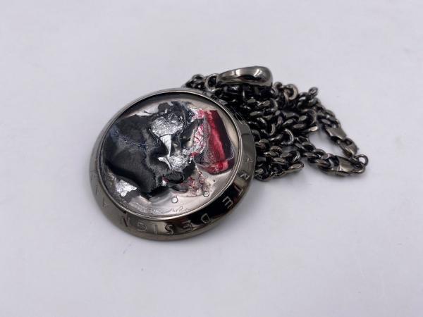 Collana in ottone anallergico, colore nero fumé