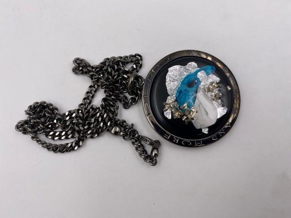 Collana in ottone anallergico, colore nero fumé
