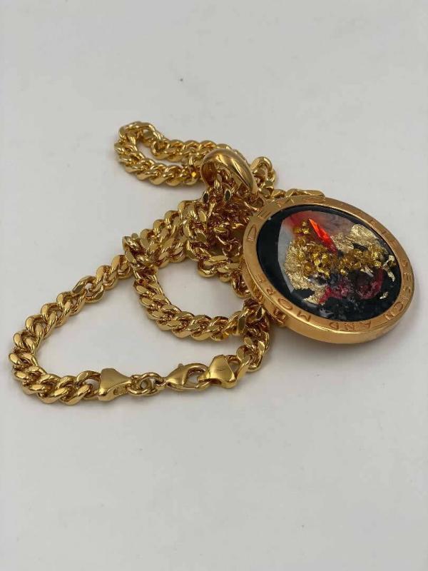 9Collana in ottone anallergico, colore oro