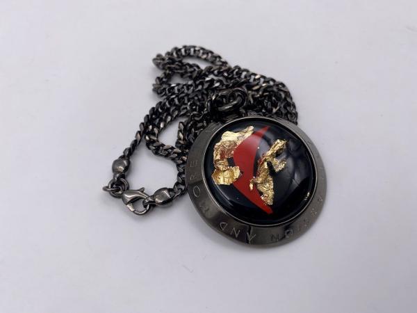 Collana in ottone anallergico, colore nero fumé