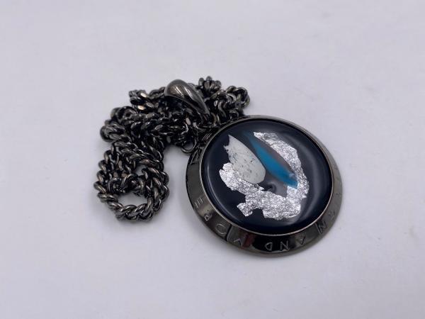Collana in ottone anallergico, colore nero fumé