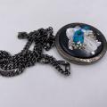 Collana in ottone anallergico, colore nero fumé