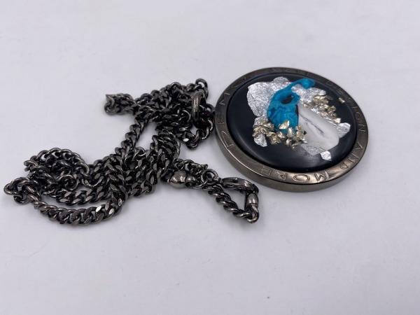 Collana in ottone anallergico, colore nero fumé