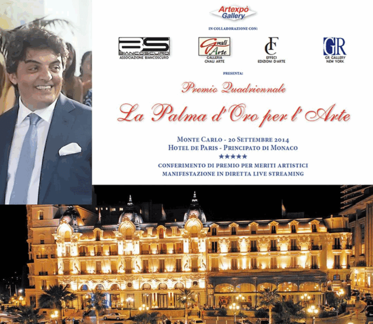 Premio “La palma d’oro per l’Arte” 2014 – Montecarlo