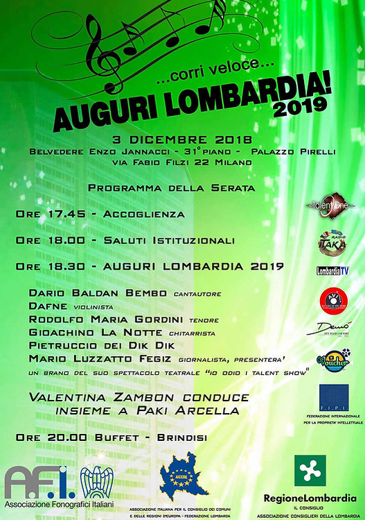 “Auguri Lombardia 2019” – 31° Piano del grattacielo Pirelli